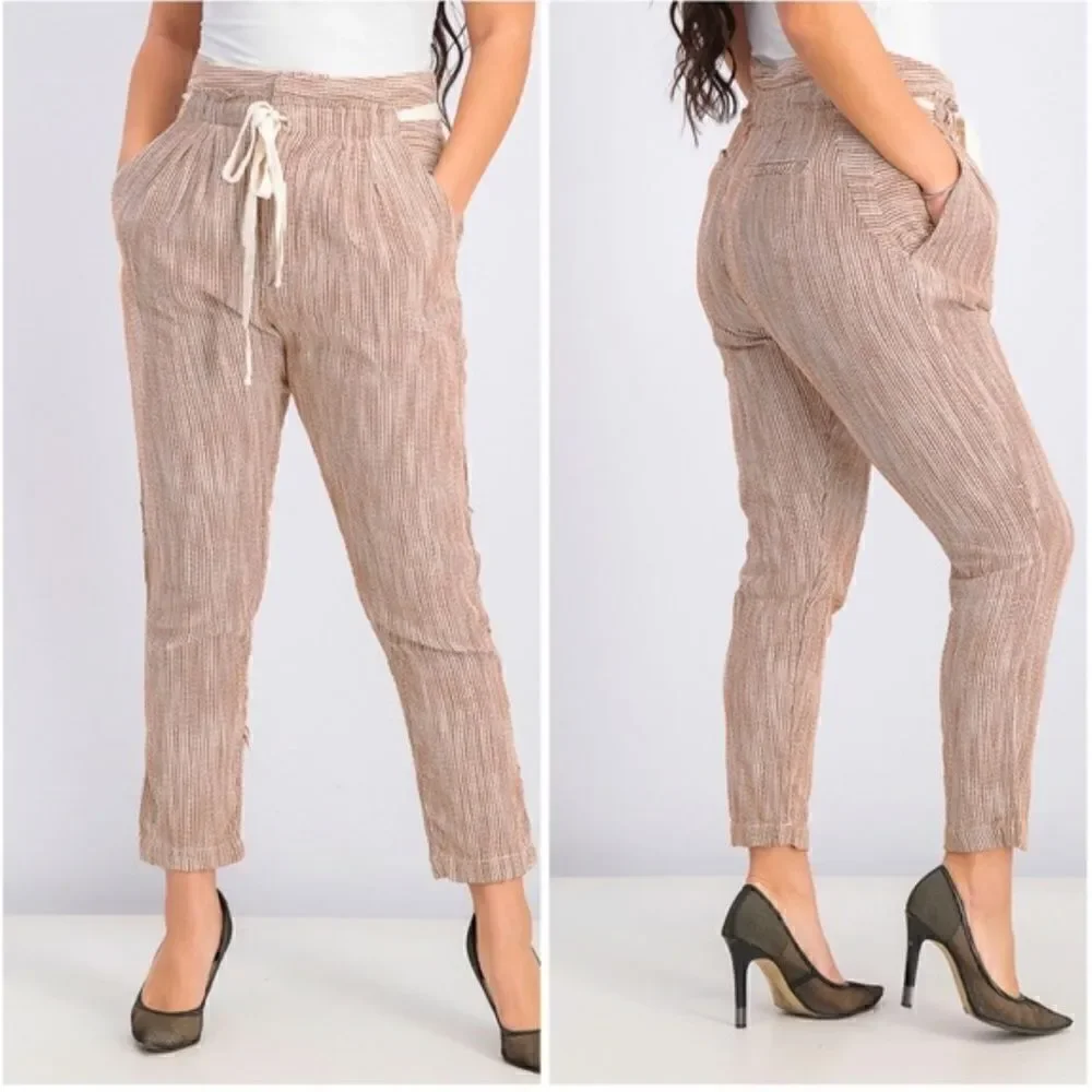 Revolve Free People Light at Sunrise Crop Pants (gray belt version)